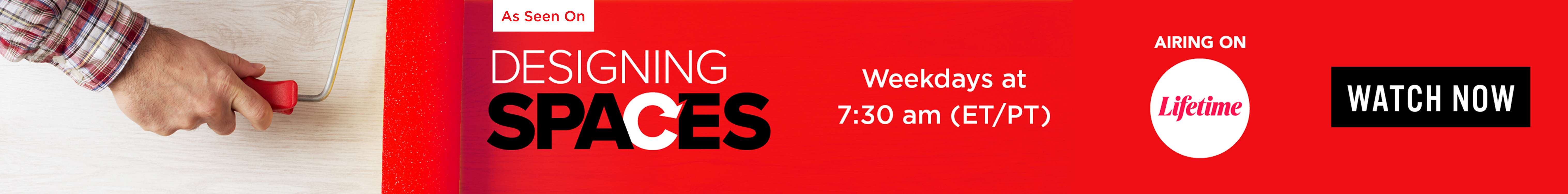 Banner announcing Pro Lift Doors’s appearance on Designing Spaces, which can be seen weekdays at 7:30am ET/PT on Lifetime.  Click to learn more.